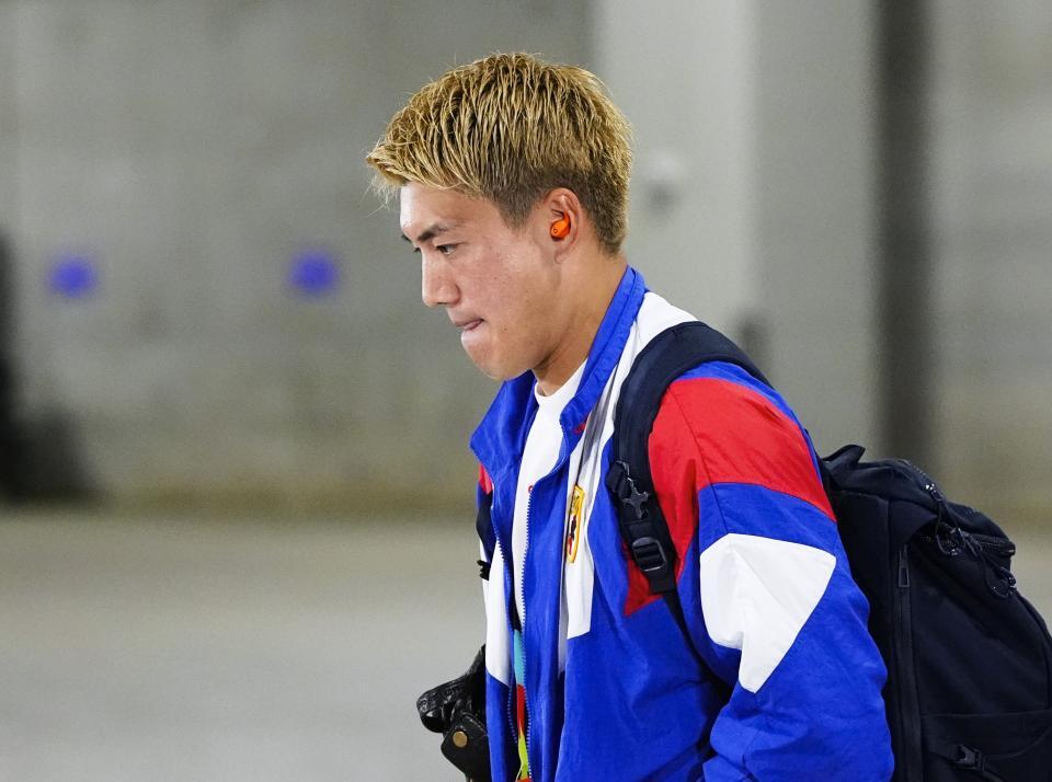 　オランダ戦に臨む堂安＝ダラス（共同）