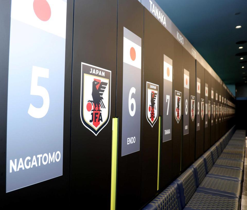 日本代表・遠藤航（６）はチームを離脱も、ロッカーは残る（撮影・中田匡峻）