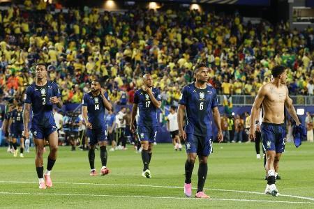 　ハイチに勝利したブラジルイレブン＝１９日、フィラデルフィア（共同）