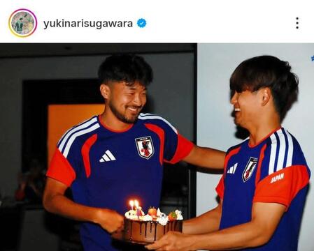 菅原由勢のインスタグラム（ｙｕｋｉｎａｒｉｓｕｇａｗａｒａ）より