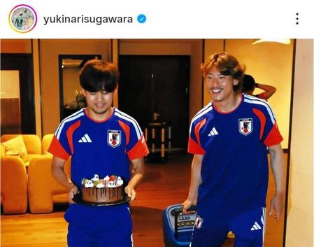 菅原由勢のインスタグラム（ｙｕｋｉｎａｒｉｓｕｇａｗａｒａ）より