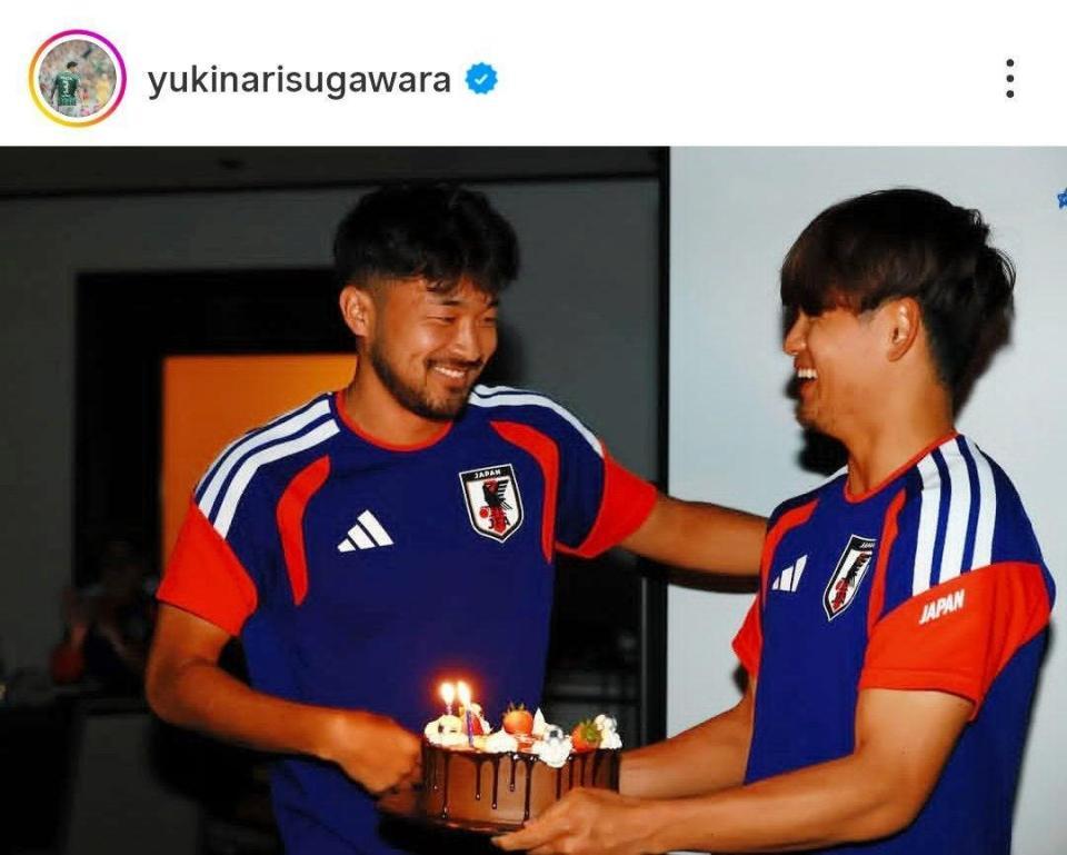 菅原由勢のインスタグラム（ｙｕｋｉｎａｒｉｓｕｇａｗａｒａ）より
