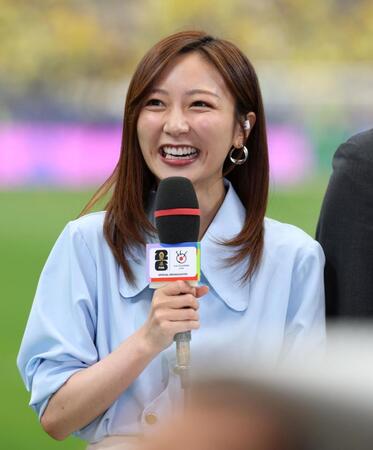 フジテレビ・佐久間みなみアナウンサー（撮影・中田匡峻）