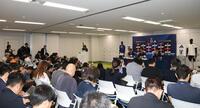 森保一監督らの会見に出席した報道陣（撮影・佐々木彰尚）