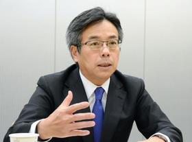 　インタビューに答える電気事業連合会の林欣吾会長