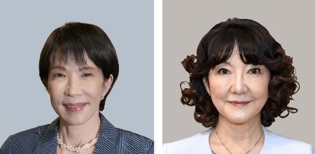 　高市早苗首相（左）、片山さつき財務相