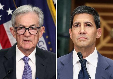 　パウエル氏、ウォーシュ氏（いずれもロイター＝共同）