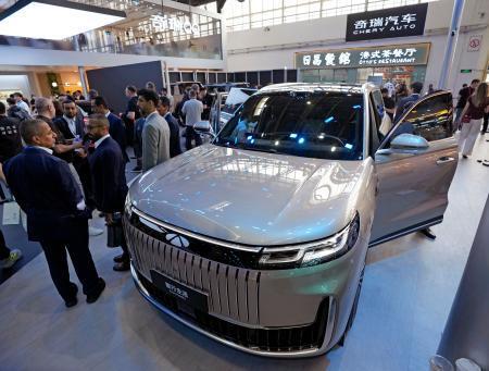 　北京国際モーターショーに出展した奇瑞汽車のブース＝４月、北京（共同）