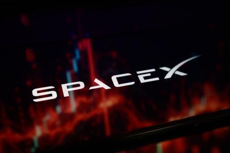 　スペースＸのロゴ（ゲッティ＝共同）
