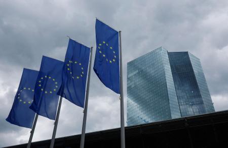　欧州中央銀行（ＥＣＢ）の建物＝２０２４年６月、ドイツ・フランクフルト（ロイター＝共同）