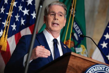 　ベセント米財務長官＝２４日、ワシントン（ゲッティ＝共同）