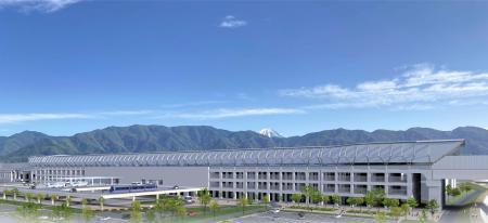 　リニア中央新幹線の山梨県駅（仮称）の完成予想図（ＪＲ東海提供）