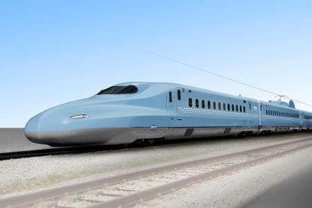 　山陽新幹線を「こだま」として走るＮ７００系の新しい車体デザイン（ＪＲ西日本提供）