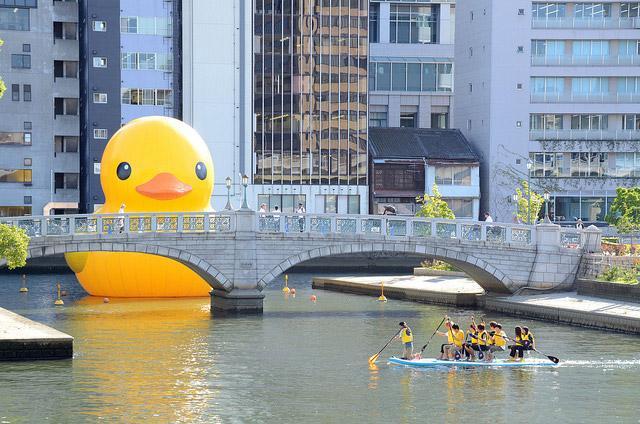 水都大阪に人々を呼ぶ巨大アヒル　１２日に出現予定