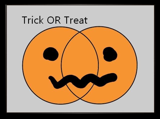 「Trick OR Treat」…ハロウィンの代表的なフレーズを、論理演算で表現すると…／宮元一賢（@38mo1）さん提供