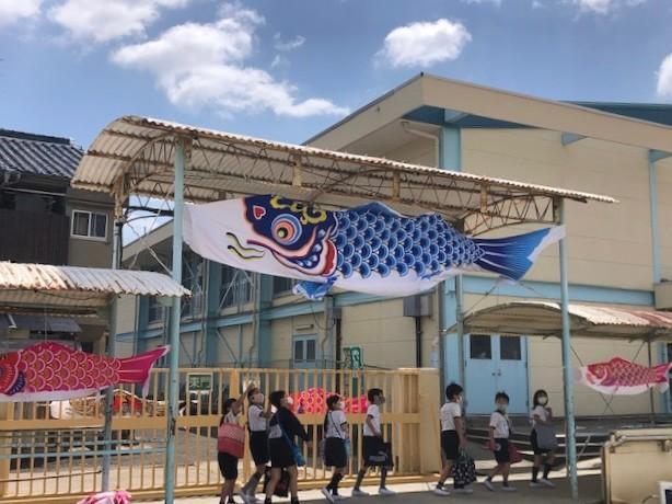 「子供たちに明るい思い出を」大阪の小学校で鯉のぼり80匹　特大8mサイズも…岡山の業者が寄贈
