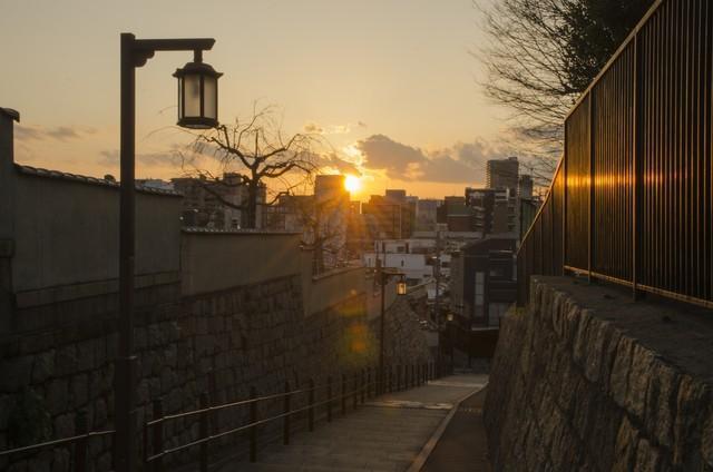 清水坂から見た夕日