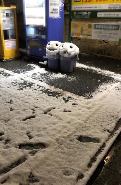 積雪の道を歩いていたら…雪の街に突如、あらわれた「双子の怪物」が話題に