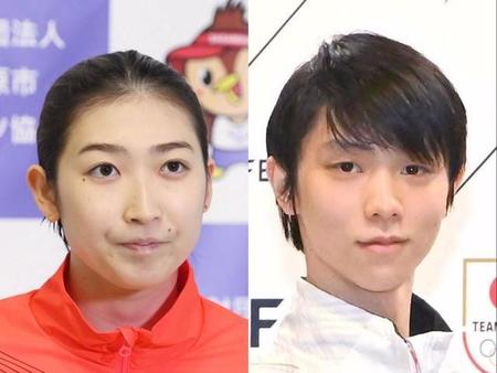 競泳の池江璃花子（左）とフィギュアスケート羽生結弦