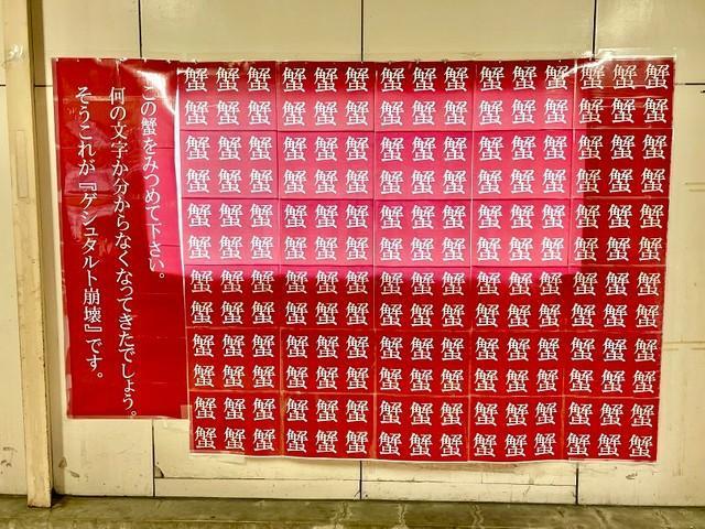 なにこれ怖い…駅の壁に埋め尽くされた「蟹」の漢字180個　 JR堺市駅の“狂気的”な「カニ推し」の理由