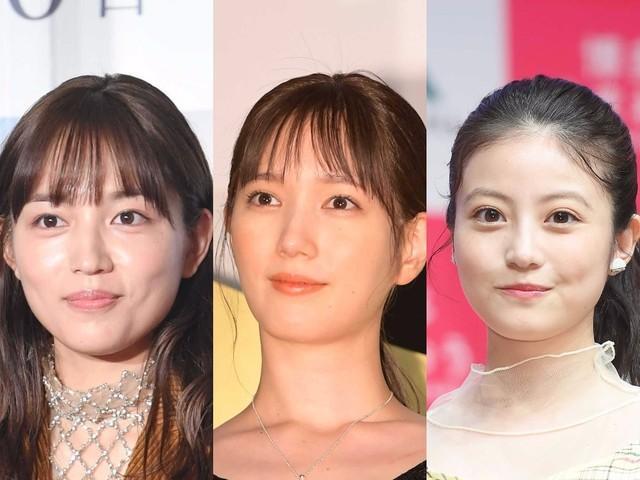 16社が起用した川口春奈さん、本田翼さん。15社が起用した今田美桜さん