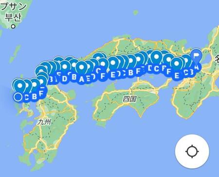 京都から地元の長崎・佐世保までの徒歩旅。京都、兵庫、大阪、岡山、広島、山口、福岡、佐賀、長崎の9府県を歩きました（いずれも提供写真）