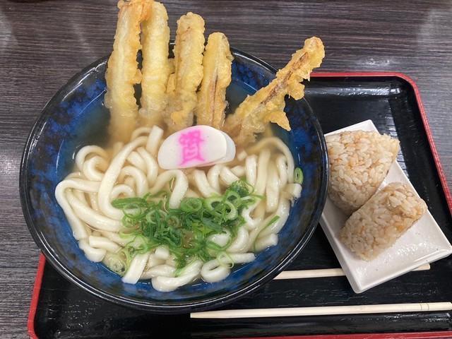 「資さんうどん」の「ごぼ天うどん」には、青ネギが添えられています（提供：ゼンリン）