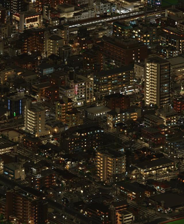 本物にしか見えないマイクラで作られた夜景（提供：Misosiru City／味噌汁市さん）
