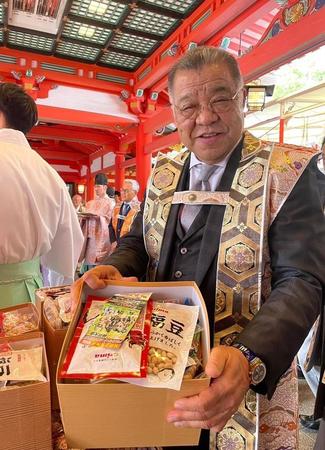 「掛布スマイル」…能登にも届け！　阪神OB・掛布雅之さん、被災地の復興願い、節分祭で豆まき　