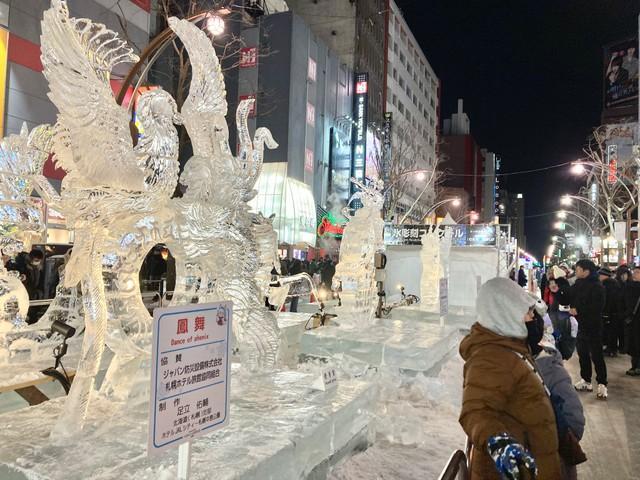 2月11日に閉幕した「さっぽろ雪まつり」。すすきの会場には、精巧な氷像が並びました（いずれも提供写真）