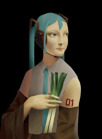 ほのまんぼ作「白葱を抱く貴婦人」（ほのまんぼさん提供）