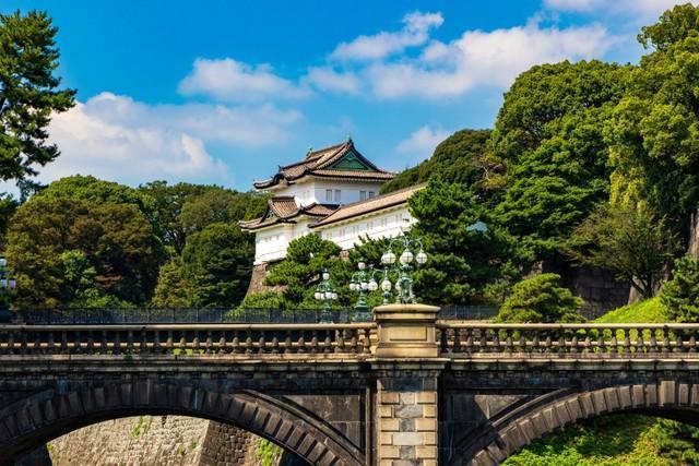 皇居二重橋と伏見櫓（正之 倉金/stock.adobe.com）