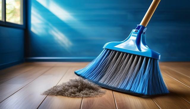 ほうきに「アレ」をつけて掃くだけ！※画像はAIが作成したイメージです（art/stock.adobe.com）