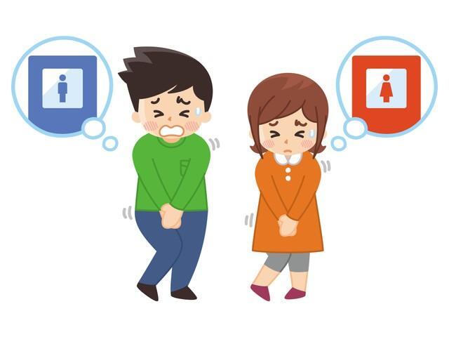 尿意を我慢する男女　※イラストはイメージ（shintako/stock.adobe.com）