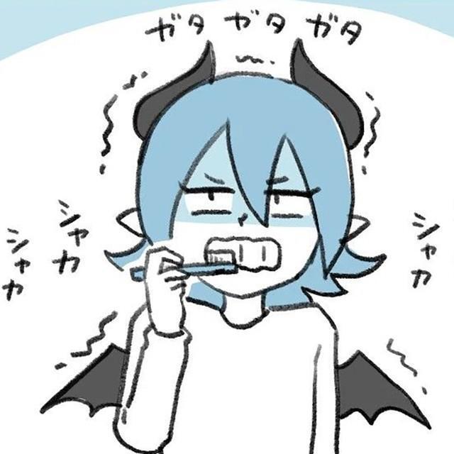 寒い洗面所での歯みがきがずっと終わらない（ブルーザキヤマさん提供）