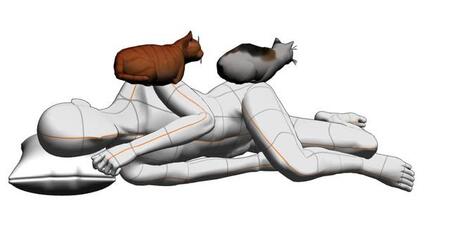 「入眠時いつもこれなのが地味に辛い」…猫に乗られながら眠る人の悩みに共感続々「寝返り打てない」「分かる」