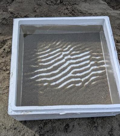 神秘の造形美　箱の底に生まれた「砂の縞模様」が話題　「不思議だねー」と親子で眺めた自然のふしぎ