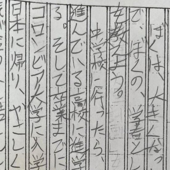 小学6年生の頃に描いた作文「超理想人生計画」／Nao Kiさん（@nokkgym）提供＝一部をトリミングしています