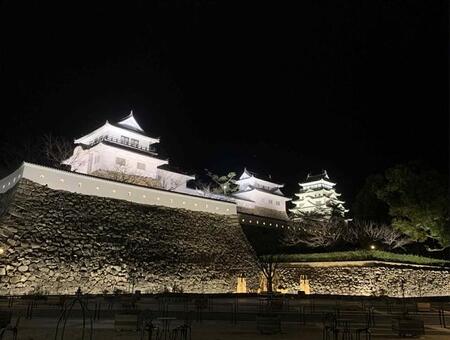 夜間はライトアップされる福山城（画像提供：福山市役所）