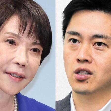 自民党の高市総裁（左）と日本維新の会の吉村代表