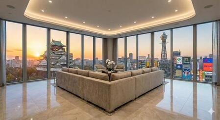 「ネタだとわかるAI画像は歓迎」大阪城、通天閣、道頓堀…大阪の名所を詰め込んだ眺望のタワマン画像が話題に