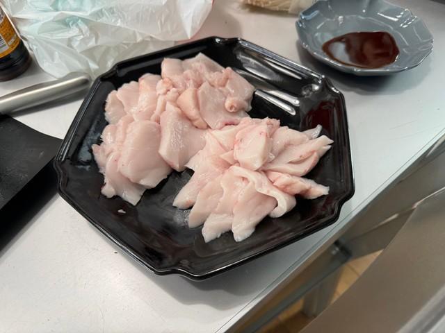 禁断の魚の刺身です