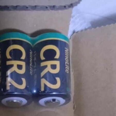 大きな箱の隅に置かれていたリチウム電池2本／迫田祐介さん提供