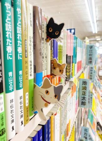 本棚からひょっこり…大阪の書店が作った「猫のしおり」が可愛すぎる！「ニャンてステキな本屋さん」「読書がもっと楽しくなりそう」