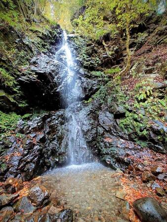 白い球体を発見した龍神の滝。その正体は…？／あっきーさん（@yamabocchi）提供