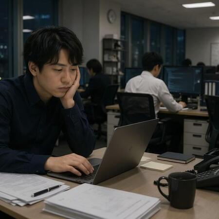 必要のない残業ほど不満なものはない　※この画像はAdobe Fireflyで作成したイメージです