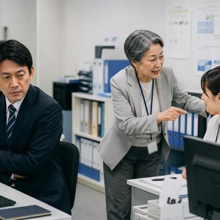 再雇用社員は元上司…　※この画像はAdobe Fireflyで作成したイメージです