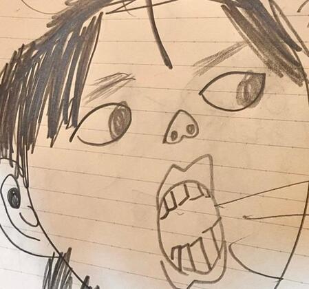 小1娘がスケッチしたのは…（きらのどんさん提供）※画像はトリミングしています