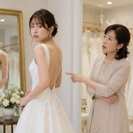 ドレスに文句言うなんて毒親よ！　※この画像はAdobe Fireflyで作成したイメージです