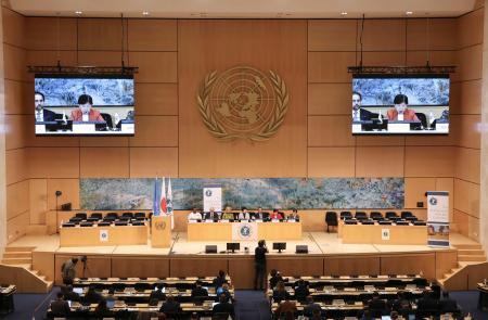 　スイス・ジュネーブで開幕した対人地雷禁止条約の締約国会議＝１日（共同）